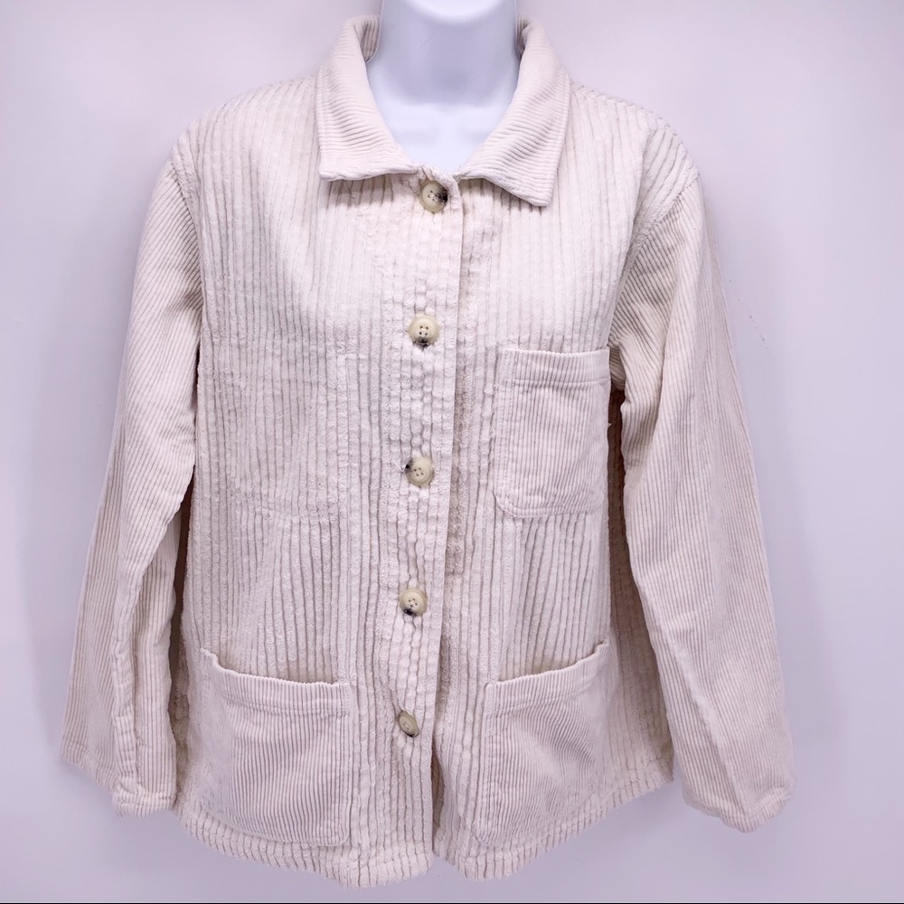 Mododoc Los Angeles Crème Button Down Shacket Size Small